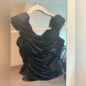 Holiday Black Velvet Top